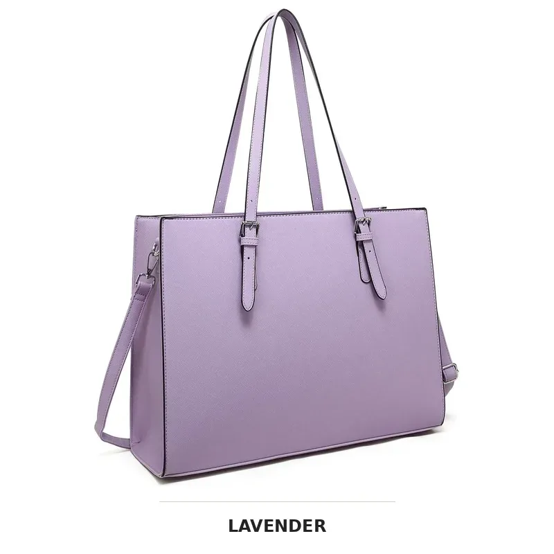 sac pour ordinateur portable pour femme, en cuir croisé, multi-compartiments, mallette d'affaires, grand sac fourre-tout à bandoulière