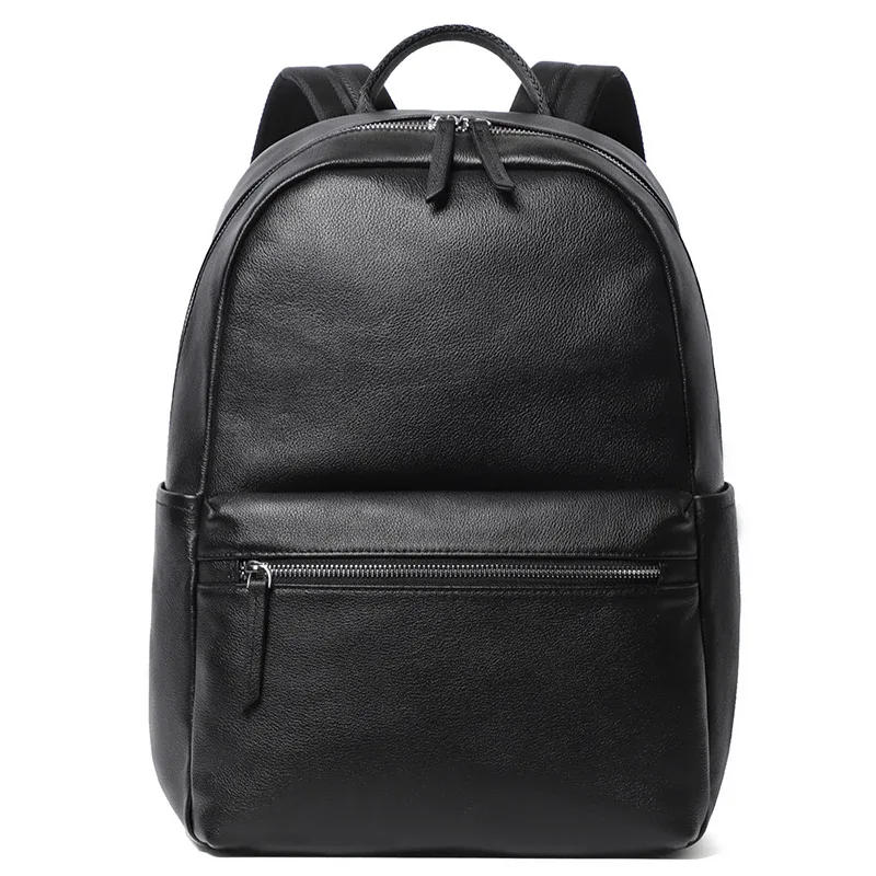 100% en cuir véritable hommes sacs à dos mode véritable cuir naturel étudiant sac à dos garçon de luxe affaires 15.6 pouces sac d'école pour ordinateur portable