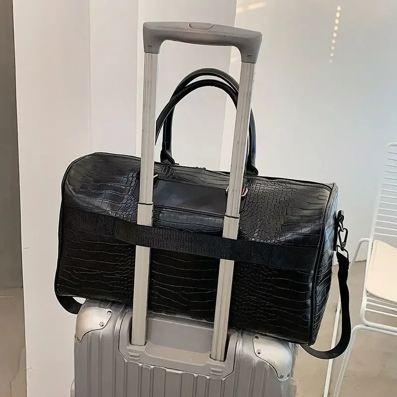 sacs de voyage en cuir de chancelier pour hommes, sacs à main de luxe pour hommes, sac de sport de voyage vintage, grande capacité, portable, initié alligator, nouveau, 2023