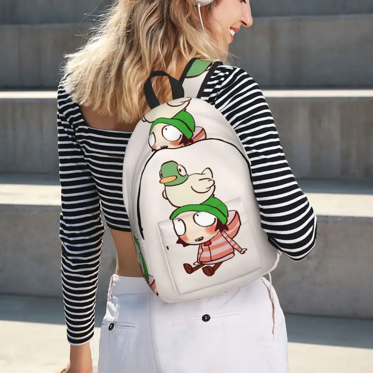 i draw sarah and duck sac à dos d'étudiant, sac d'école, sac à dos de randonnée, sac de voyage pour hommes et femmes, sac à dos à la mode, sacs à bandoulière