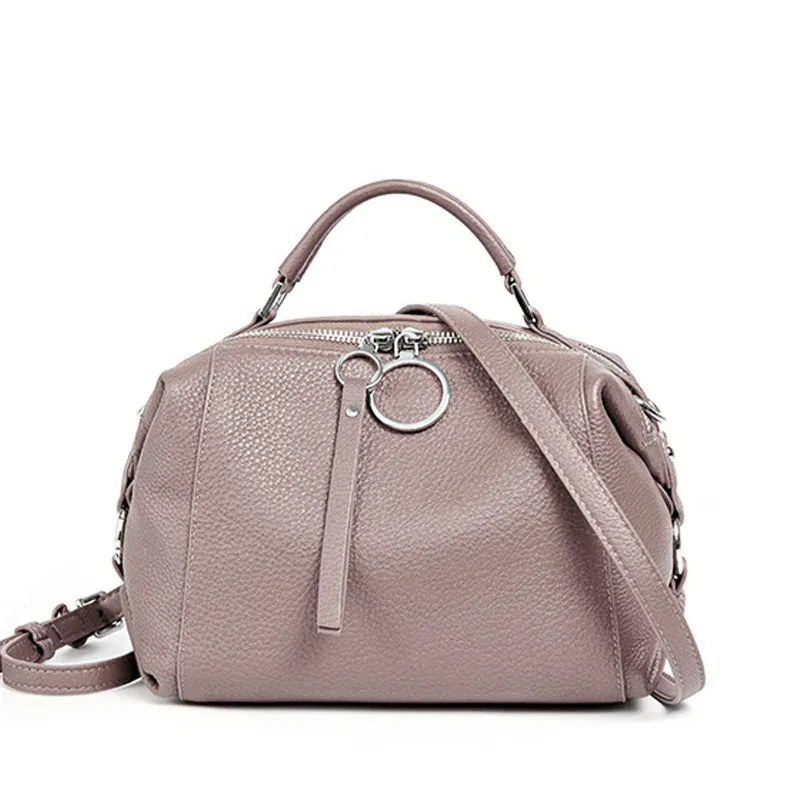 zency – sac à bandoulière noir de créateur pour femmes, sac à main en cuir véritable 100%, taille moyenne pour la vie quotidienne avec deux sangles