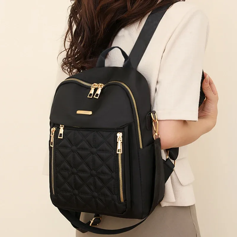 sac à dos en nylon multi-usage, nouveau style, idéal pour les voyages et l'école [la direction de la fermeture éclair est aléatoire, le style de