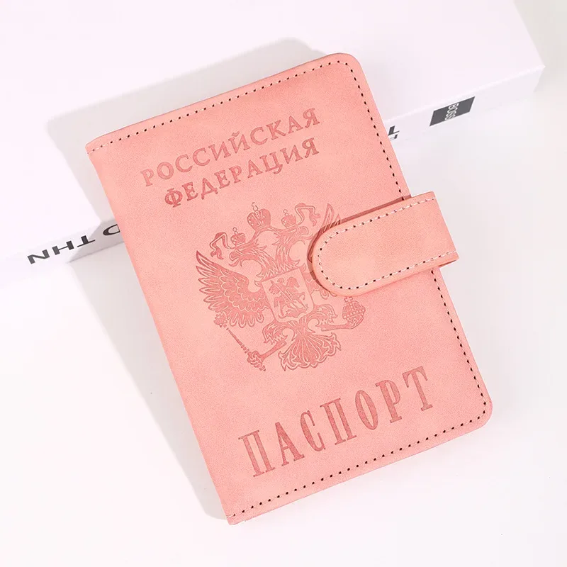 rfid russe pu porte-passeport portefeuille de voyage couverture de passeport étui de passeport porte-billet d'avion porte-carte d'identité accessoires de voyage