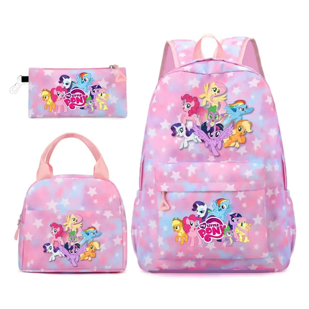 sac à dos my little pony, 3 pièces/ensembles, sac à dos de sport pour filles, sac à dos pour ordinateur portable, sac à dos de voyage pour adolescents, sac à livres pour étudiants et adolescents