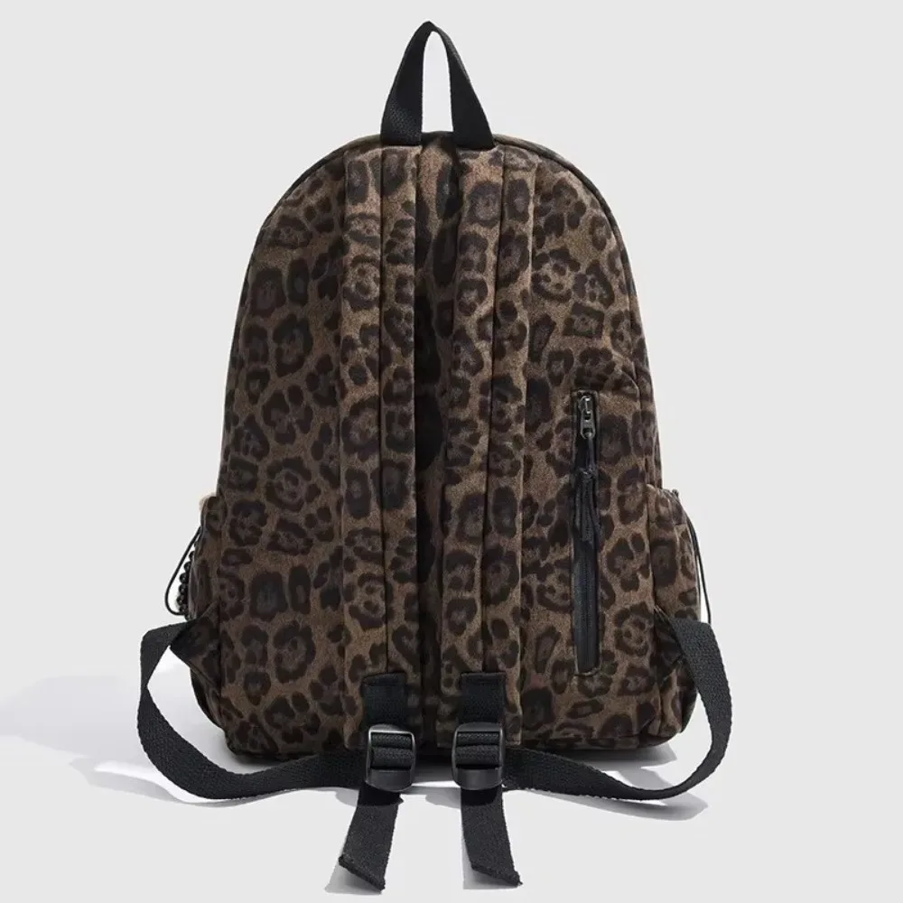 sac à dos décontracté à imprimé léopard pour ordinateur portable, grande capacité, multi-poches, cartable pour étudiants, sac de voyage en tissu oxford pour adolescentes