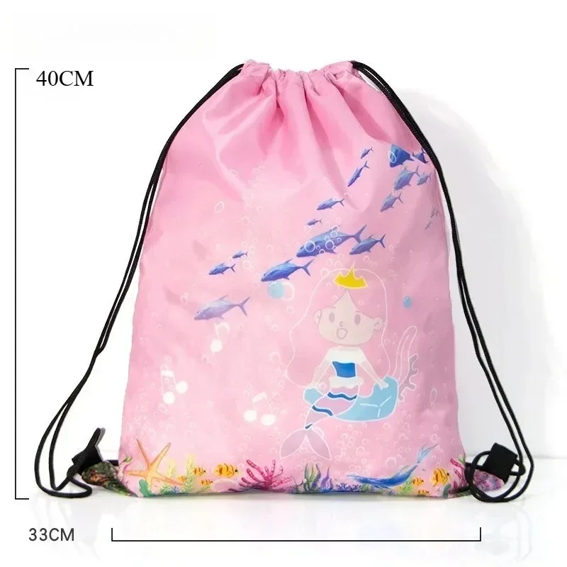sac à dos à cordon de serrage avec imprimé espace et dessin animé, sac de sport de grande capacité, sac de rangement de voyage étanche, 1 pièce