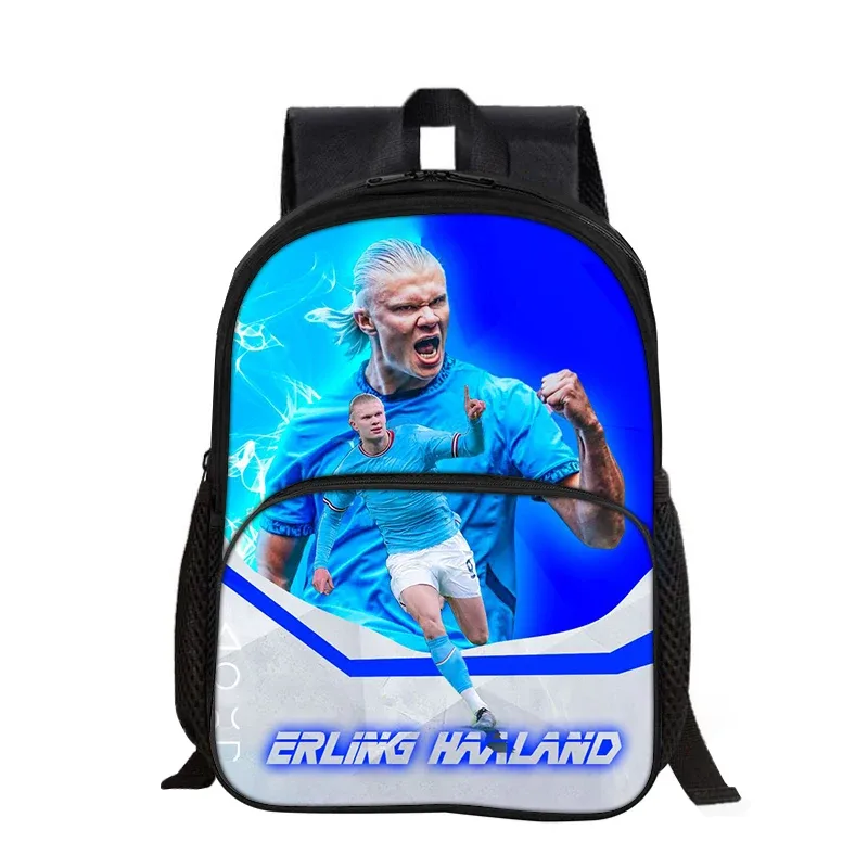 sac à dos haaland avec poche avant pour étudiants et enfants, sac d'école pour star du football, sac de sport, sac de voyage de grande capacité