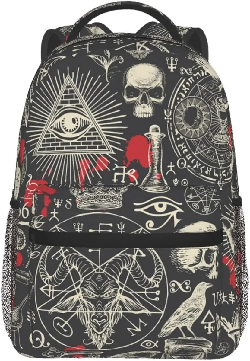 sang satanique de sorcellerie de style rétro, sac à dos décontracté, sac à main, sacs à dos pour ordinateur portable, poches, affaires, voyage