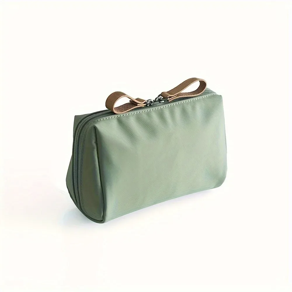 nouveau sac à cosmétiques portable pour femmes, sacs de maquillage de couleur unie, pochette pour pièces de monnaie, trousse de toilette, étui de rangement de maquillage étanche, sacs de rangement