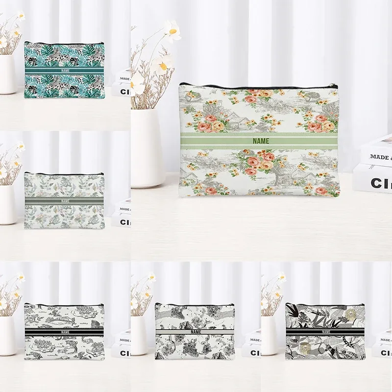 Pochette de Maquillage Personnalisable pour Femme, Pochette de Fête, Pochette de Mariage, Pochette de Voyage, Trousse de Maquillage en Toile Simple, Organisateur, Cadeaux pour Femme