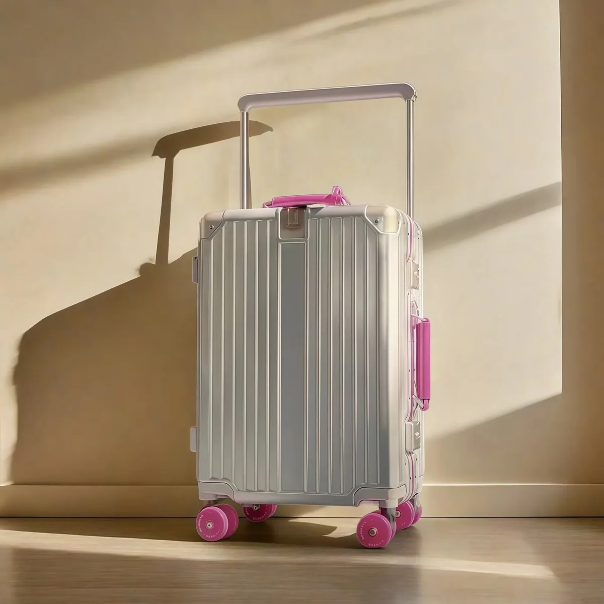 valise bagage roulant pc aluminium serrure tsa roues silencieuses poignées transport amovibles compartiments internes organisés usage voyage