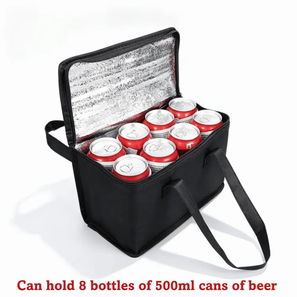 sac isotherme de pique-nique grande capacité, design pliable, isolation thermique, sac de rangement alimentaire, poignée portable, sac de transport pour boissons