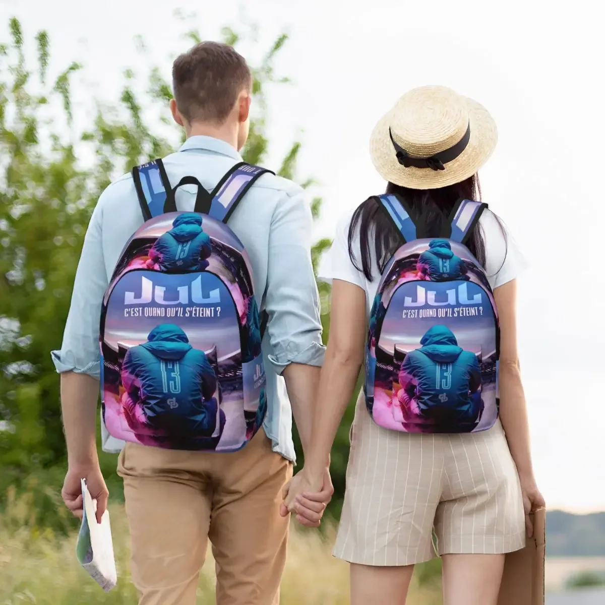 sacs à dos personnalisés en toile pour chanteur français jul, pour femmes et hommes, sac étanche pour école, collège, marseille, sac à livres imprimé