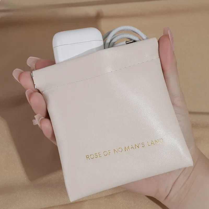2026 pochette de rangement mini en pu pour écouteurs, sac à monnaie couleur bonbon, porte-monnaie, pochette à rouge à lèvres xl01