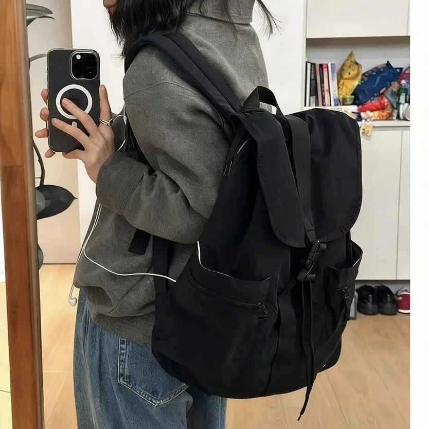 sac à dos léger en nylon pour femme, grande capacité, sac de voyage imperméable, sac d'école décontracté, sac à dos pour ordinateur portable, sac à dos de collège