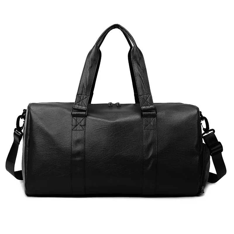 sac de sport en cuir pu avec logo, sac de sport de grande capacité, sac de fitness pour hommes, sac de yoga étanche pour femmes, nom imprimé