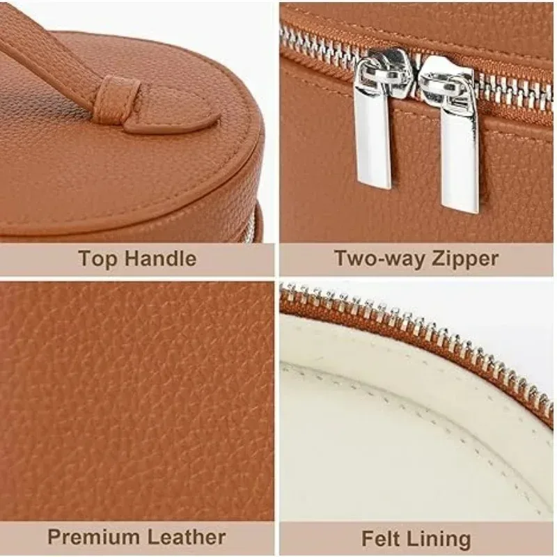 trousse de toilette de voyage personnalisée avec nom, sac de rangement portable en cuir pu avec compartiment de lavage séparé, idéal pour elle