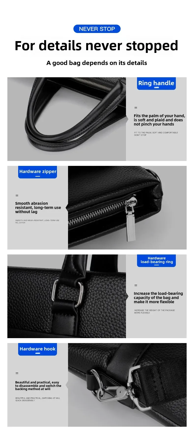 sac à main pour hommes, design horizontal décontracté d'affaires, sac pour hommes, document officiel, sac croisé diagonale à une épaule, sac d'ordinateur