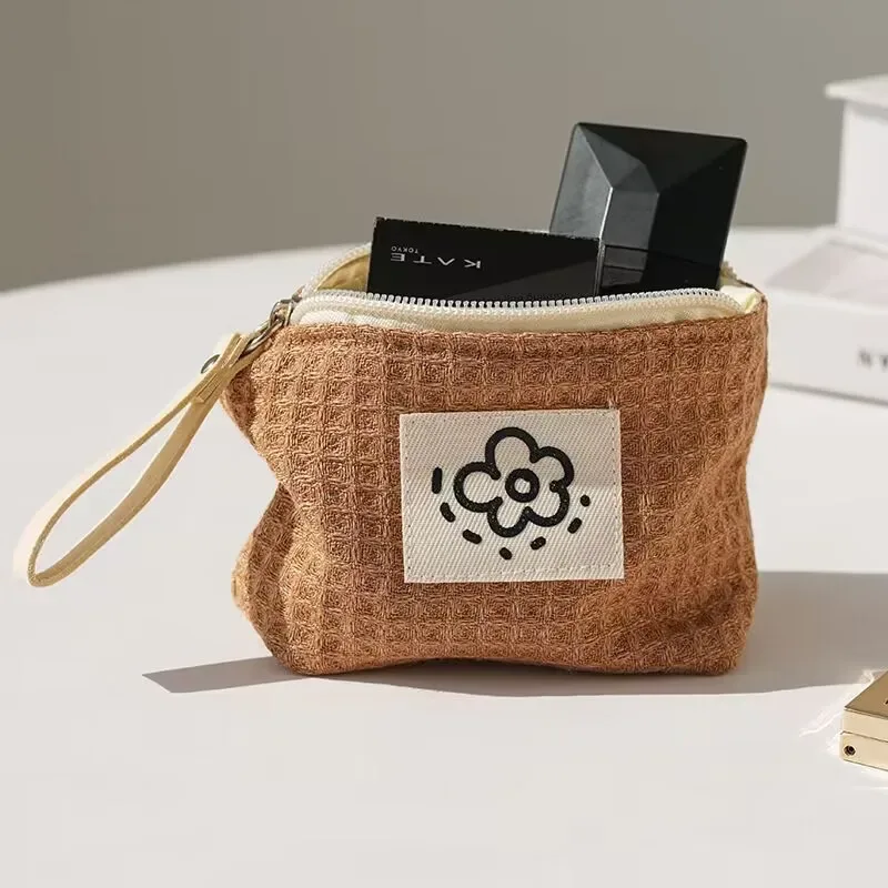 sac de rangement japonais mignon et simple en forme de gaufre, sac à main pour femme