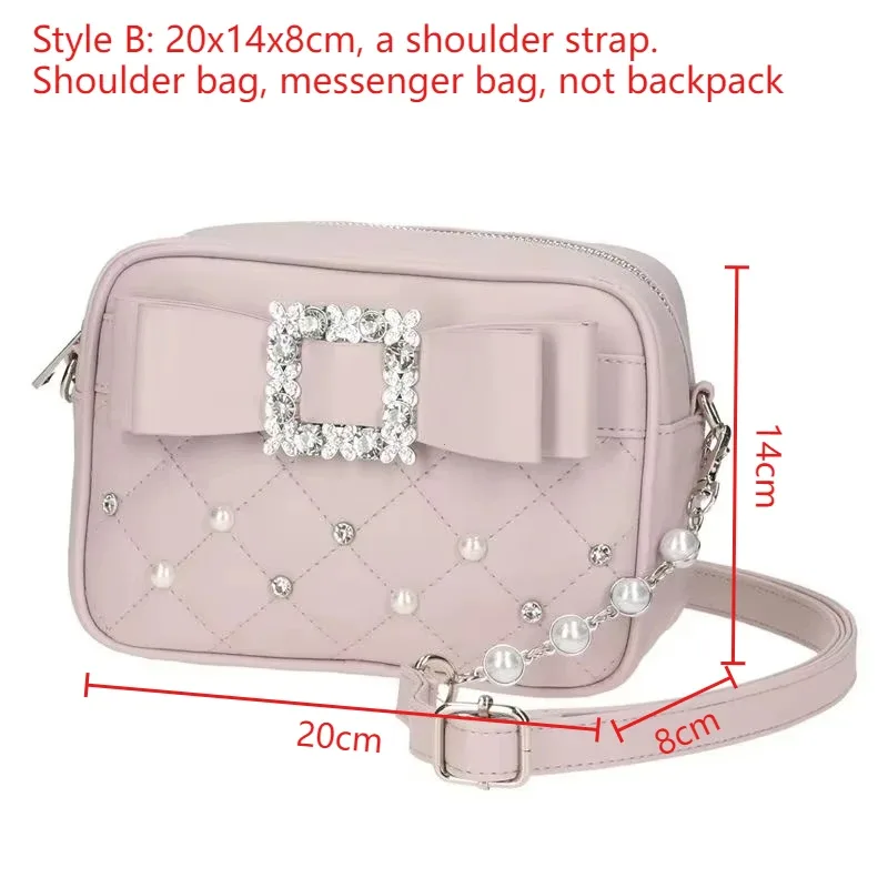 sac à main lolita knot pour femme, sac à bandoulière simple ou double, sac à dos décontracté coréen en cuir pu, sac ita kawaii