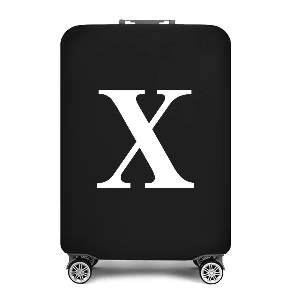 housse de protection pour bagages, housse de protection pour valise de 18 à 28 pouces, accessoires de voyage, 26 lettres blanches imprimées, housse anti-poussière élastique