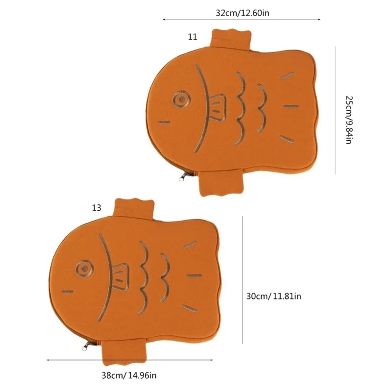 housse pour ordinateur portable en forme poisson mignon, étui pour ordinateur portable 11'' 13'', étui transport pour