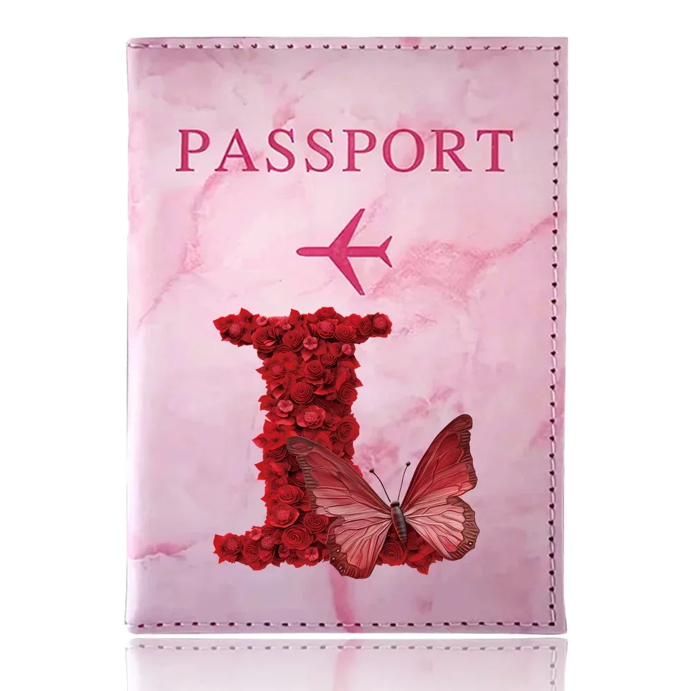 étui de passeport imprimé série rose rouge, porte-passeport, accessoires de voyage, housse de protection pour avion