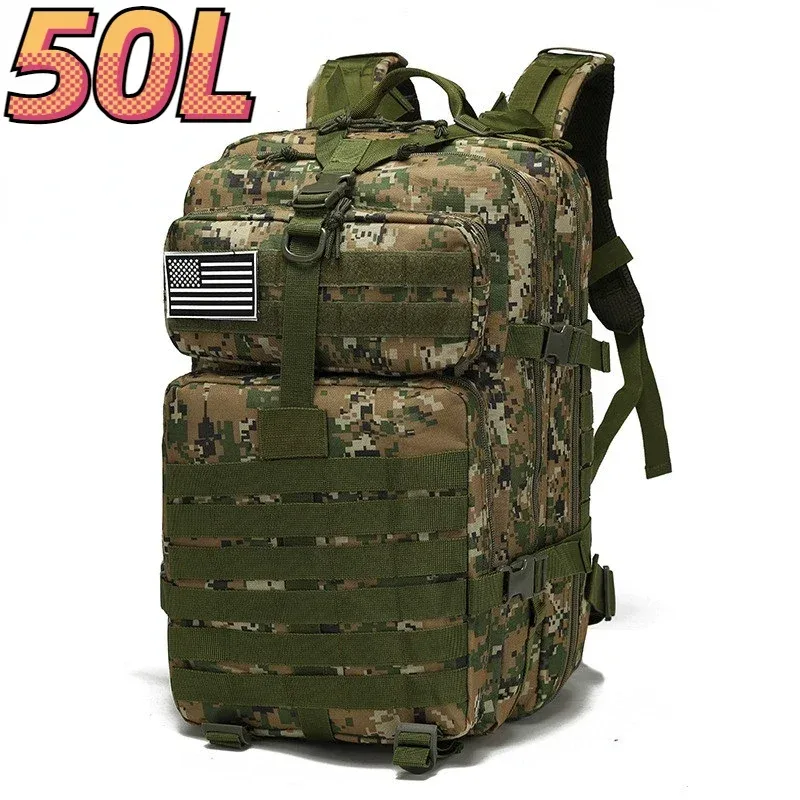 sac à dos tactique 30l/50l en nylon 1000d imperméable, pour trekking, pêche, chasse, camping, activités outdoor et randonnée