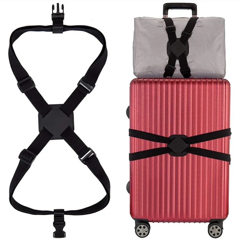 sangle de bagage en nylon élastique, réglable, pour valise de voyage, sangles à boucle, ceinture de bagage, pack de valise, ceinture de sécurité, accessoires de voyage