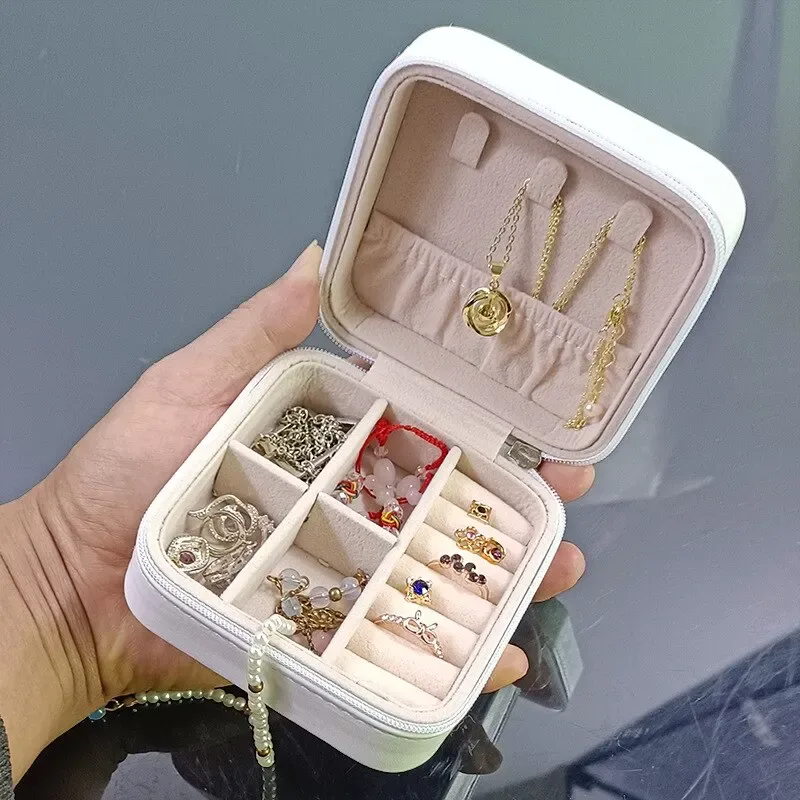 boîte d'accessoires portable, boucles d'oreilles, colliers, bagues, boîtes de rangement de bijoux, sac de rangement de bijoux de voyage, boîte d'exposition organisateur
