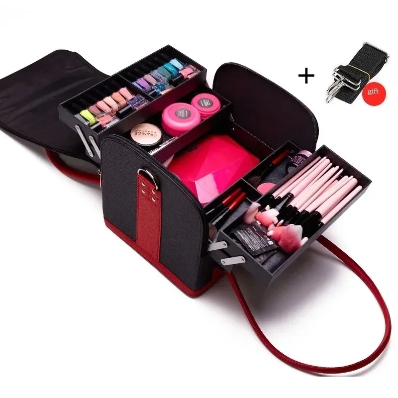 sacs à cosmétiques de grande capacité pour femmes, étui de maquillage, mode, étanche, multicouche, évalué, professionnel, sac de rangement cosmétique