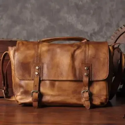 sac messager vintage en cuir véritable pour homme, sac à bandoulière en cuir pour homme, sac bandoulière masculin, sac de loisirs, sac à main, marron gris