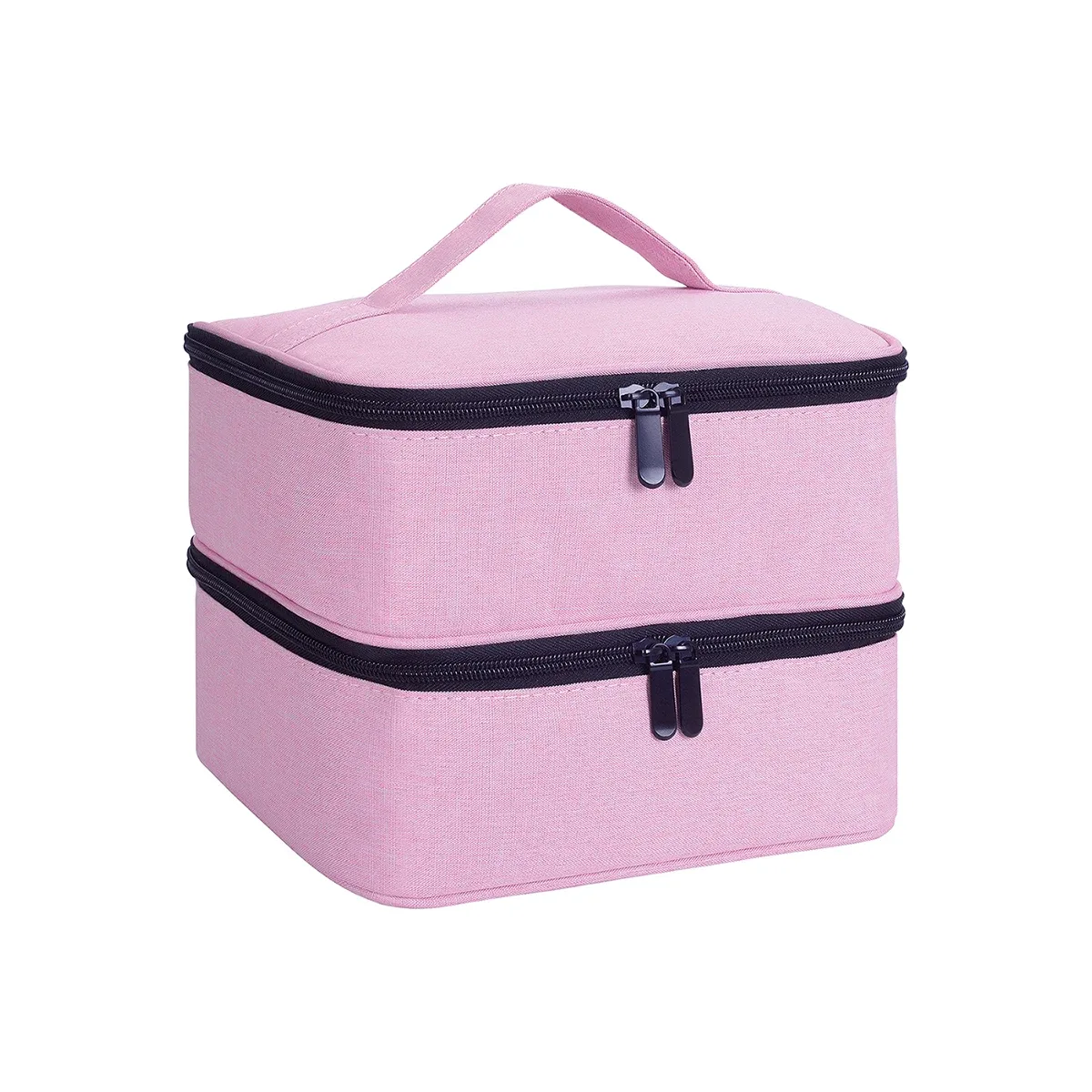 organisateur de vernis à ongles, sac de rangement cosmétique double couche à main pour les passionnés d'ongles, peut contenir des outils à ongles, du vernis à ongles, du gel à ongles, d