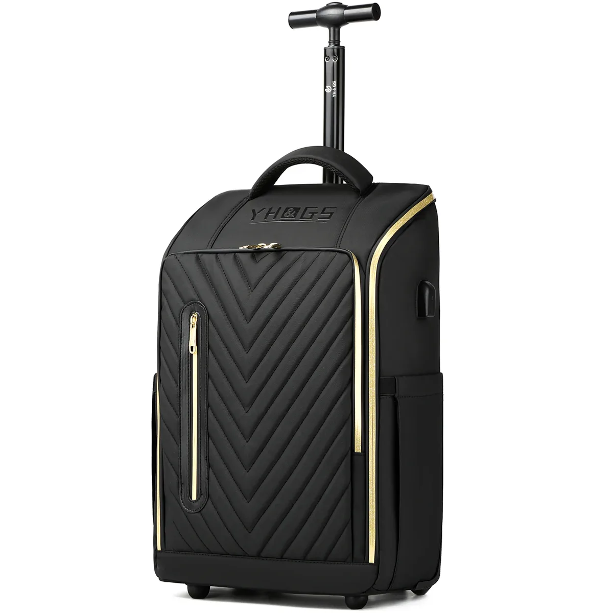 valise cabine 20 pouces à roulettes avec fonction sac à dos, pour femmes et hommes, bagage de voyage à roulettes avec port usb, sacs d'affaires