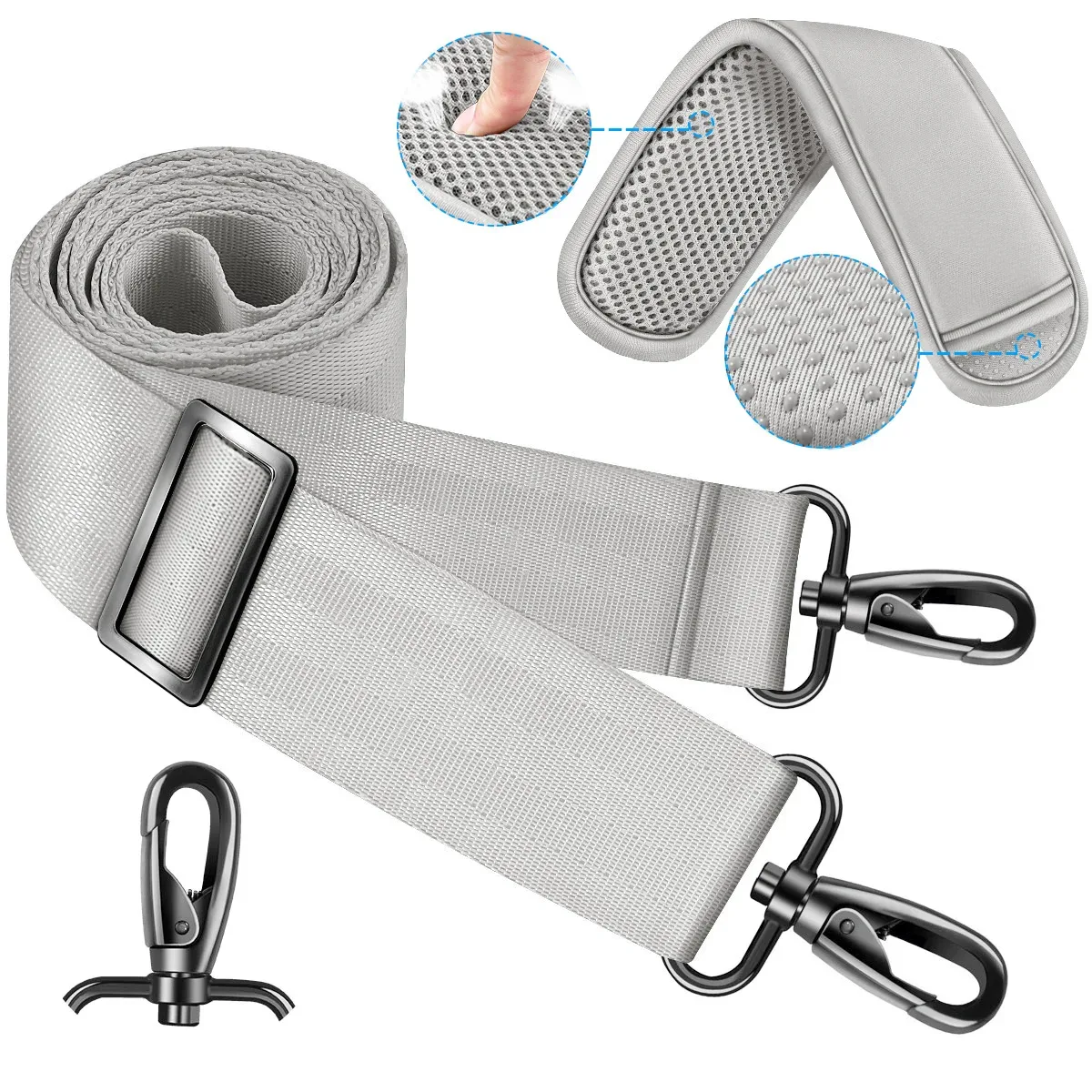 ceinture sac nylon noir rembourrée points supérieurs sacoche ordinateur portable bandoulière longueur réglable usage voyage