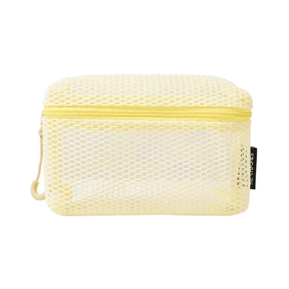 pochette de rangement en nylon décontractée avec fermeture éclair, sac à cosmétiques à main, pochette de voyage en maille polyvalente