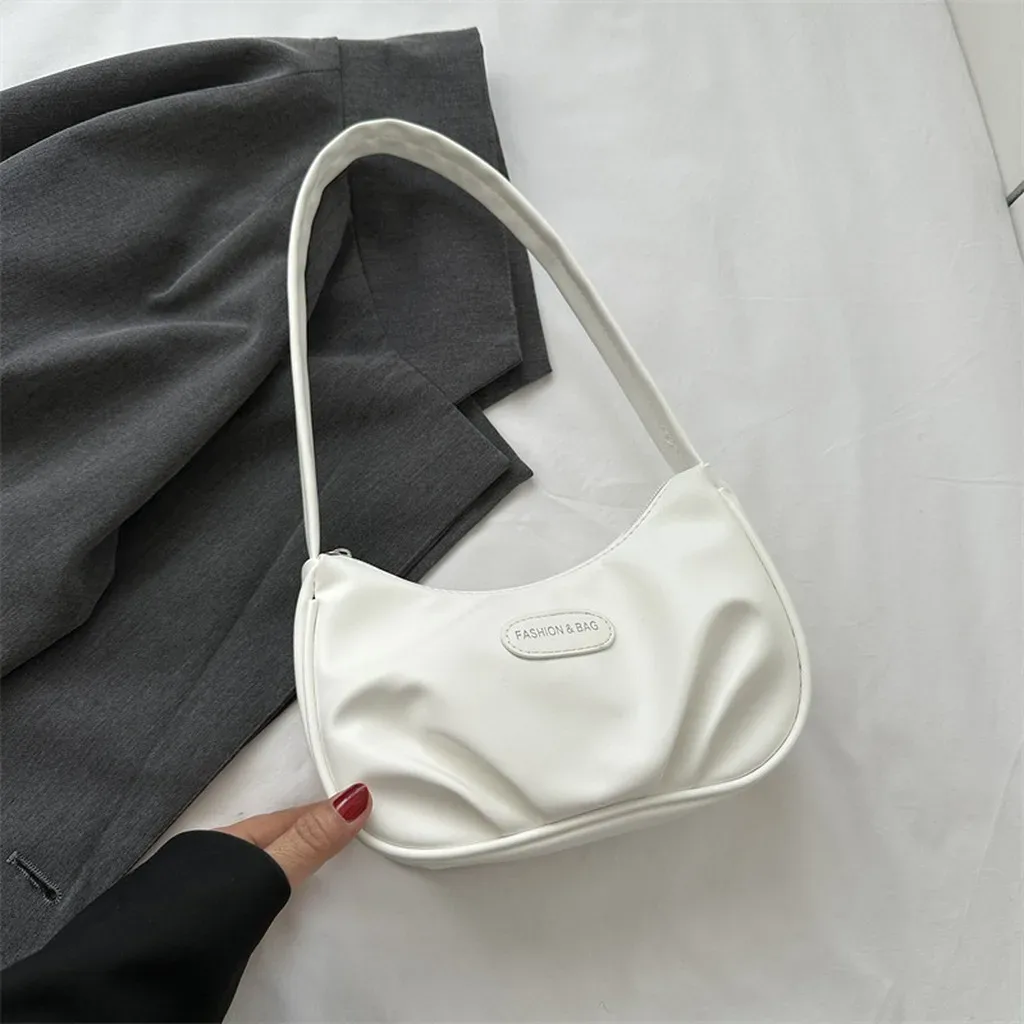 sac fourre-tout en cuir pu, sac à bandoulière croissant de niche, sac à bandoulière pour femme, style urbain pour les sorties, les rendez-vous et le trajet quotidien