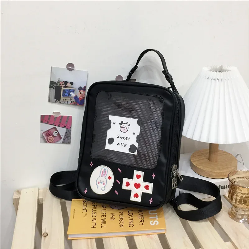 y2k mignon clair itabag femmes lolita sac à dos kawaii fille sac à bandoulière bricolage affichage poche transparente poupée japonaise fourre-tout sac à main