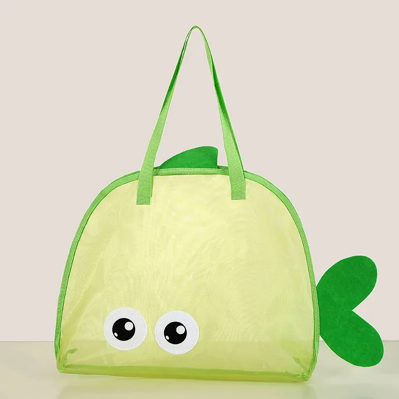sac de plage en filet mignon pour jouets de sable, grande capacité, portable, sac de rangement pour femmes, pour la plage et les voyages, 46,5*40cm