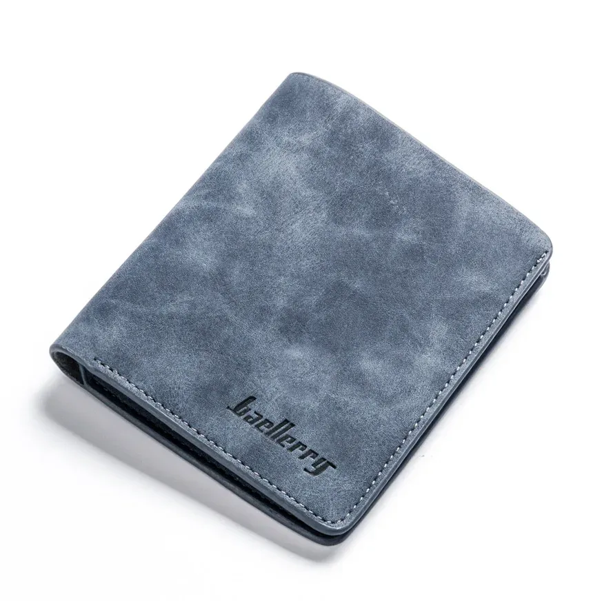 portefeuille court en cuir sablé fin pour homme baellerry, porte-cartes multiples, organisateur de cartes de permis de conduire simple et professionnel