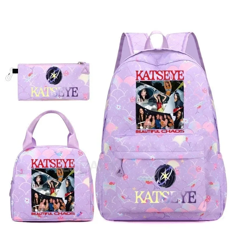 sac à dos tendance katseye amusant pour filles, enfants, étudiants, sac à dos double épaule, sac de voyage pour adolescents, sac à crayons, sac à déjeuner, sac à livres, cartable