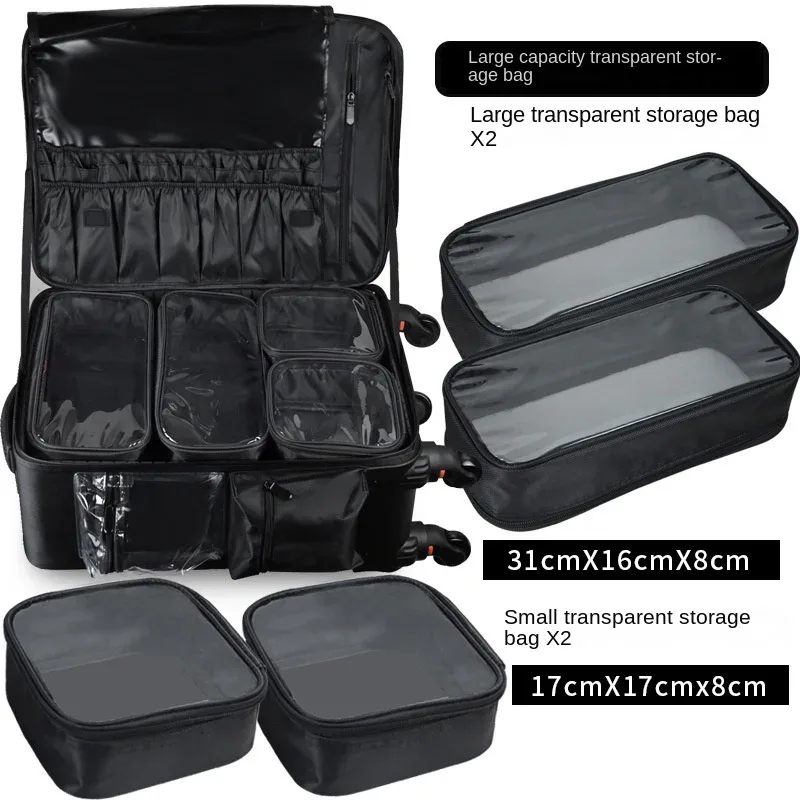 mallette de maquillage professionnelle chariot étui à cosmétiques bagages roulants valise de voyage organisateur de maquillage sacs à roulettes avec roues