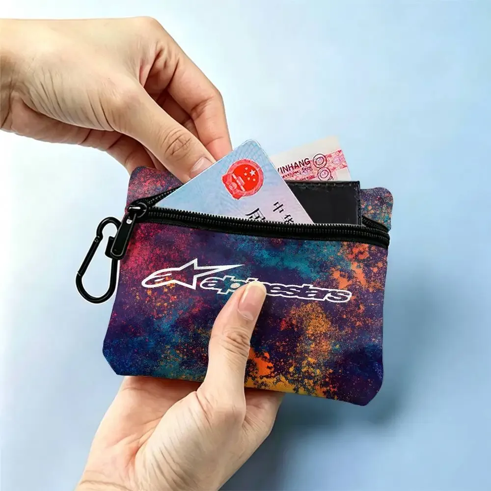 petite pochette multifonctionnelle en tissu oxford avec logo alpinestars, avec crochet, mini porte-monnaie, sac de rangement pour écouteurs