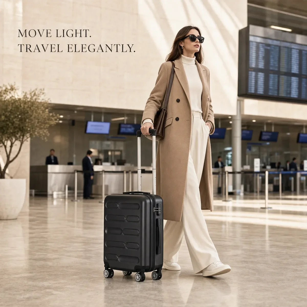 valise cabine 55*40*20cm, 20 pouces, compatible avec plusieurs compagnies aériennes, roues détachables, poignée télescopique à trois sections, plusieurs compartiments, coque rigide, affaires, voyages de week-end, cadeau de vacances