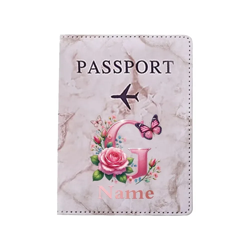 porte-passeport personnalisé avec lettres florales, nom personnalisé, pratique pour les voyages, les affaires, les mariages, cadeau