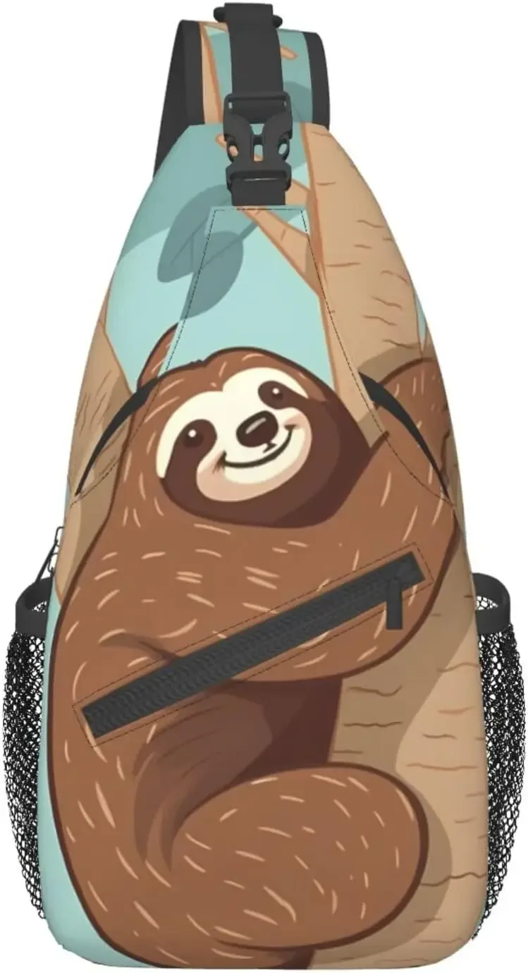 sac dos polyester marron bleu paresseux souriant compacts compartiments poche latérale transports actifs urbains