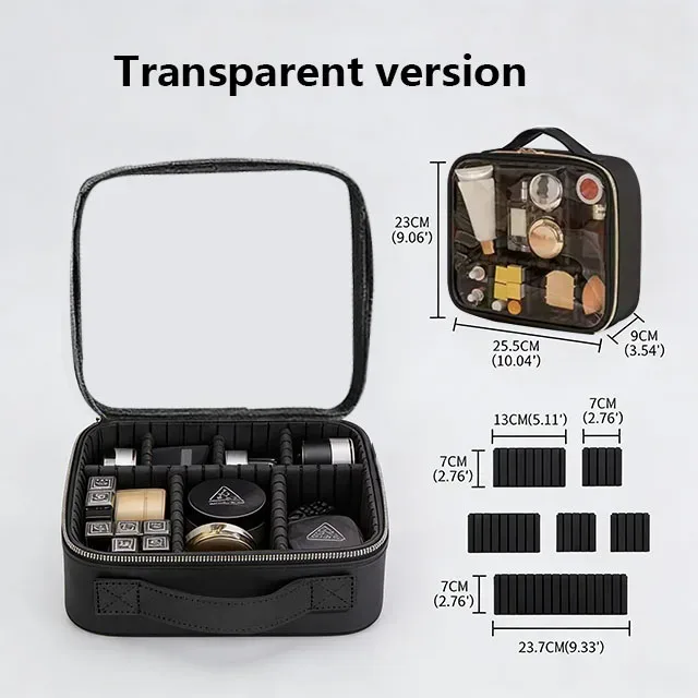trousse de maquillage professionnelle de haute qualité pour femmes, sac cosmétique transparent en pvc, boîte à outils pour filles, trousse de maquillage de voyage pour artistes