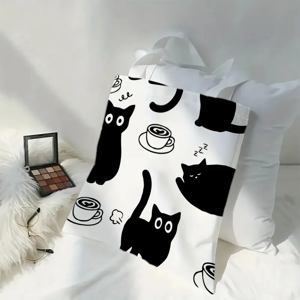 sac à bandoulière élégant pour femmes, motif papillon et panda, style kawaii, animaux de dessin animé, chat, grand sac fourre-tout.