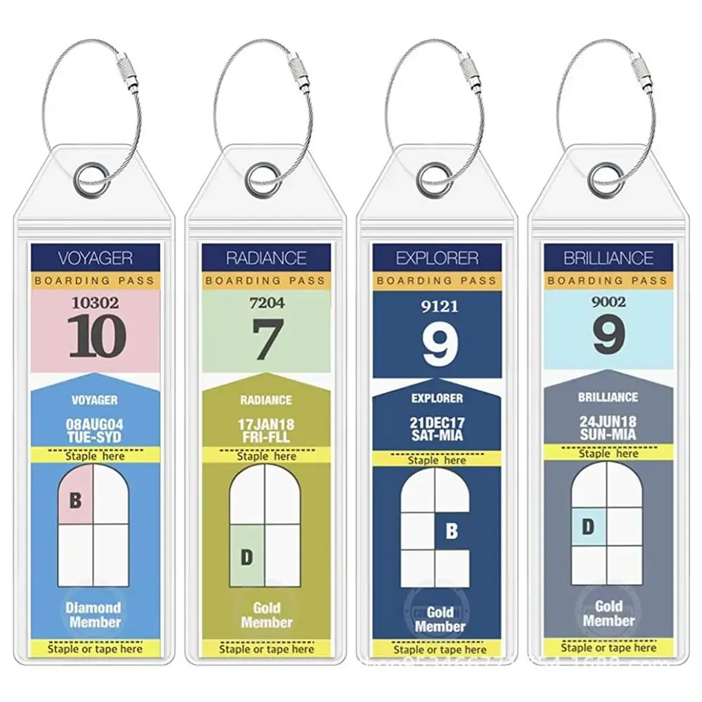 étiquettes de bagage de voyage avec boucles en acier pour valises et bagages de croisière