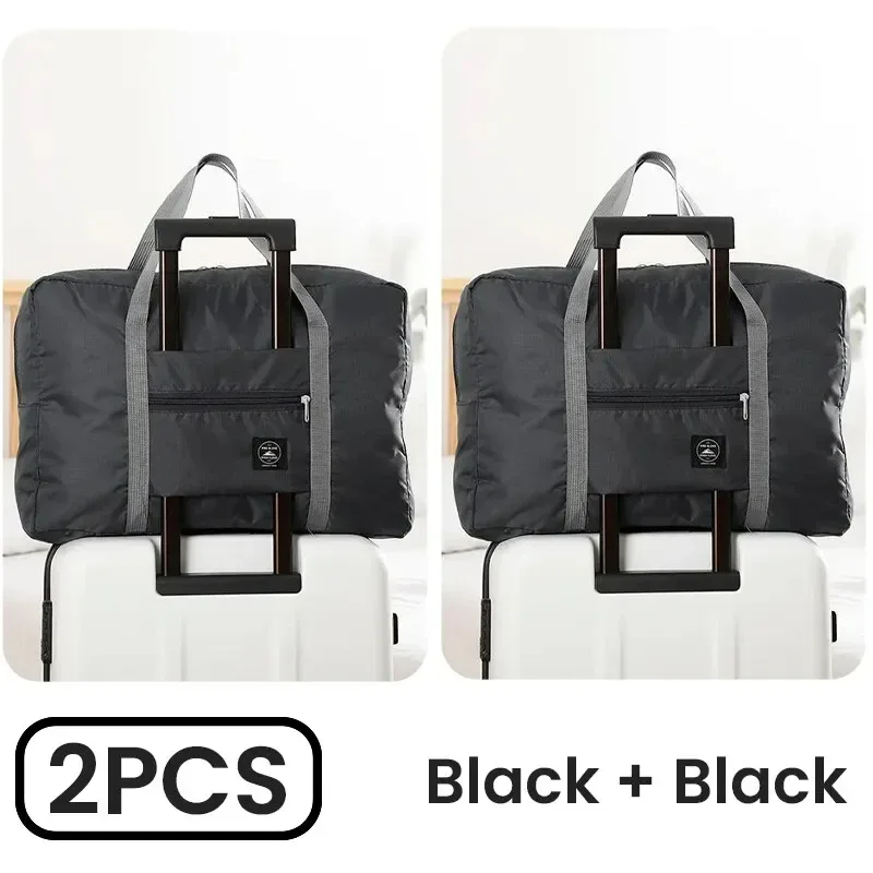 sac de voyage pliable pour les compagnies aériennes, sac à main, week-end, nuit, hôpital, fourre-tout, salle de sport, femmes, hommes, paquet de 2